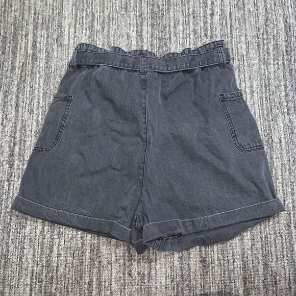 GB Gianni Bini Womens Size 11 Black Denim Shorts Tie Waste Patch Pockets NWT - Picture 9 of 9